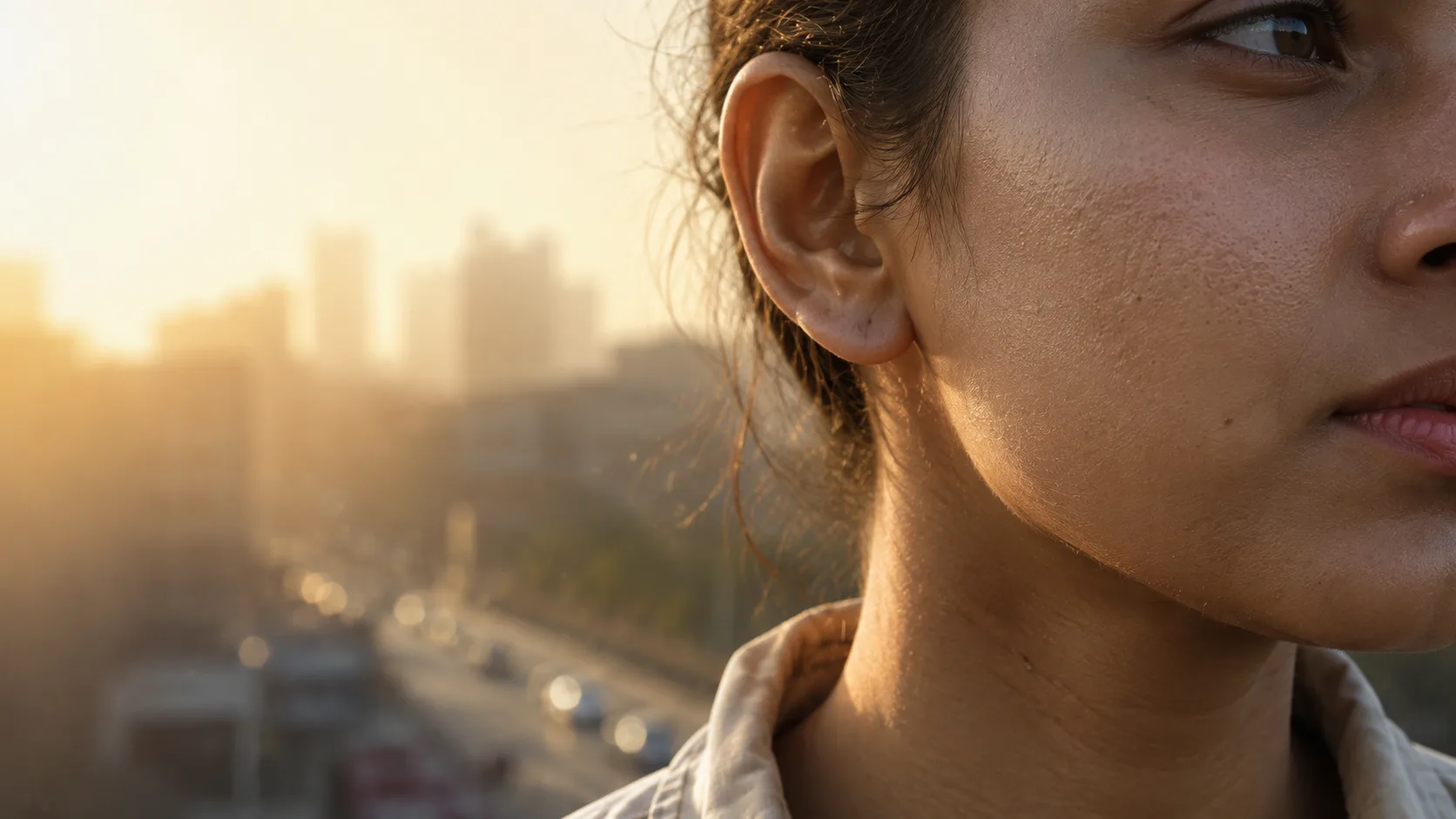 Indian skin exposed to pollution, sunlight and environmental stress in an urban environment